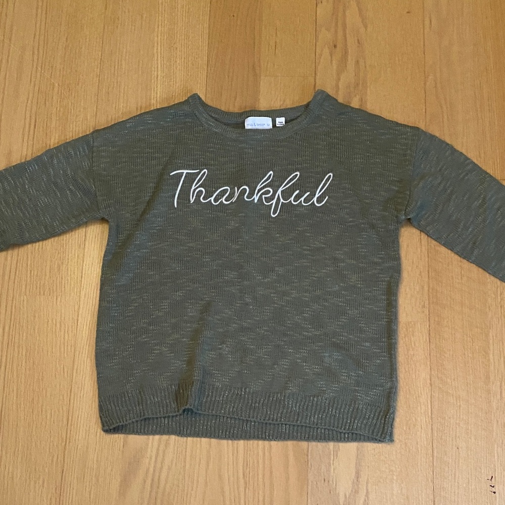 Olive Green Thankful Women's Sweater